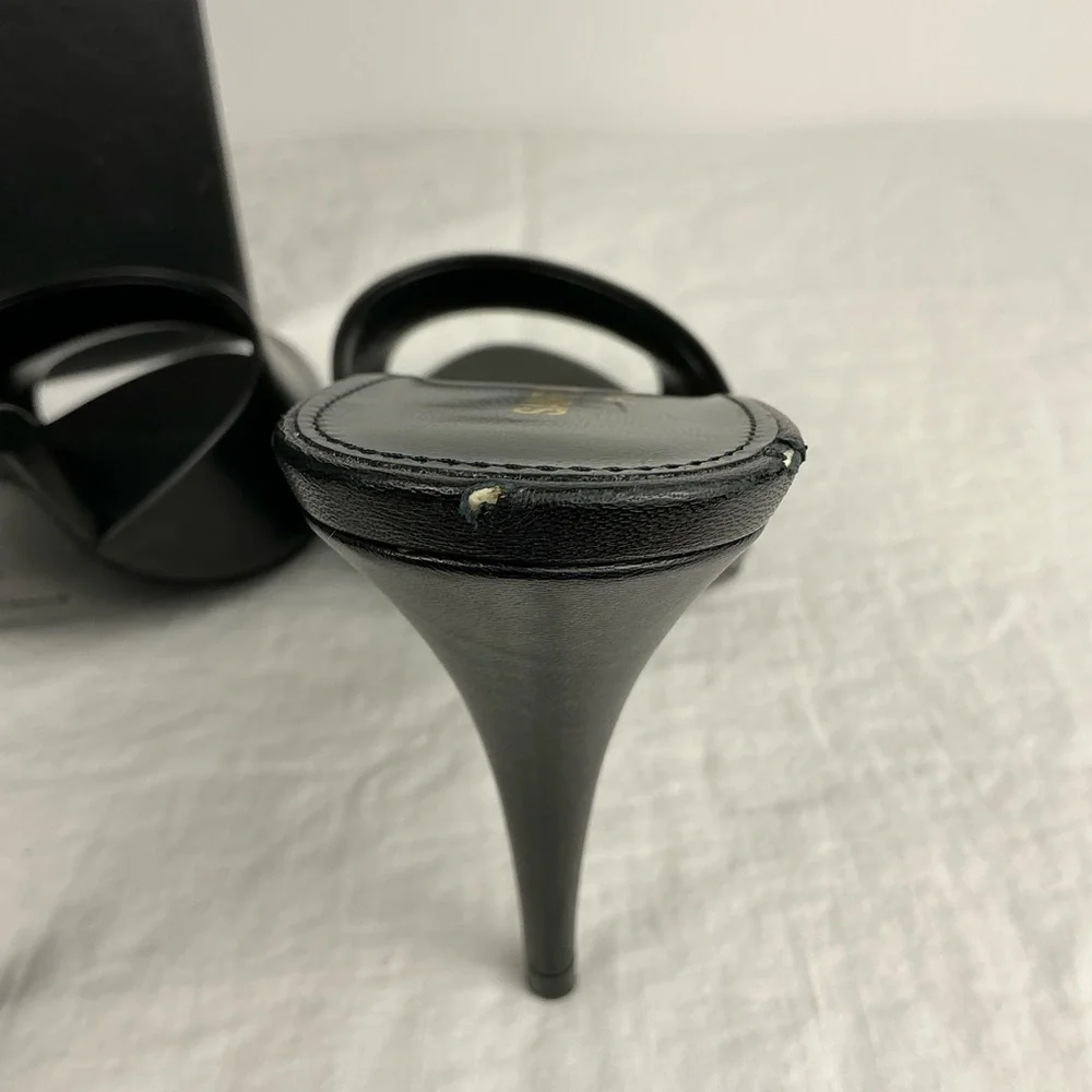 SAINT LAURENT LA 16 LEATHER 105 MULES - Picture 7 of 14